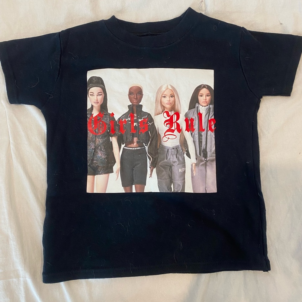Girls Rule Black Kids T-Shirt